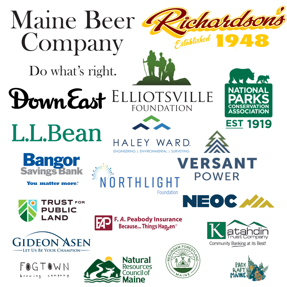 Friends of Katahdin Woods and Waters sponsor logos