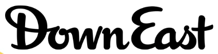 The text "Down East" styled in a cursive font, accompanied by a playful, colorful design.