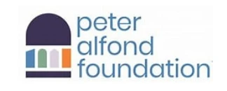 Logo of the Peter Alfond Foundation featuring a stylized dome and colorful arches with the foundation's name.