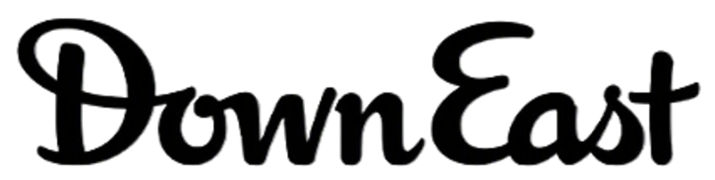 Logo for "DownEast" in a stylish, cursive font.