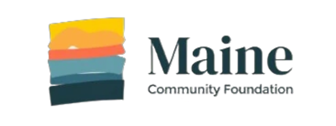 Logo of Maine Community Foundation featuring layered colors representing nature. Text underneath reads "Maine Community Foundation."