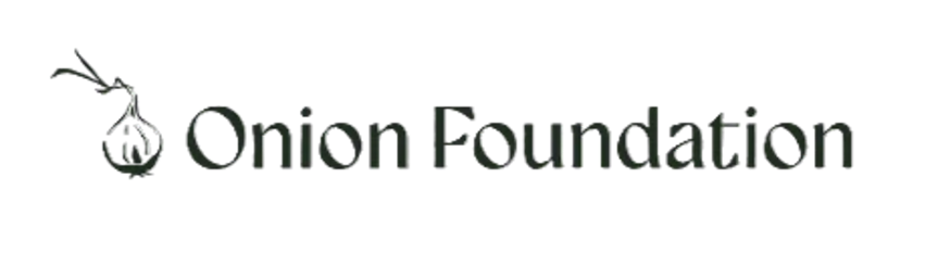 Logo of the Onion Foundation featuring a stylized onion illustration and text in a modern font.