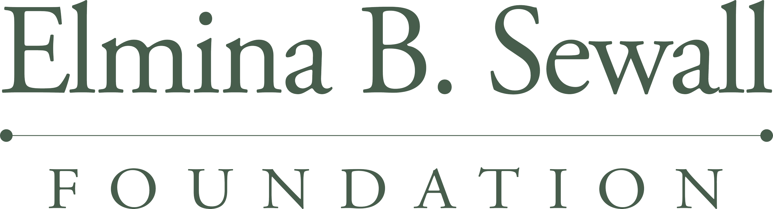 Logo of the Elmina B. Sewall Foundation featuring the name in elegant font with "FOUNDATION" below.