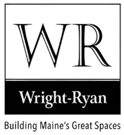 Logo of Wright-Ryan featuring "WR" and the text "Building Maine's Great Spaces."